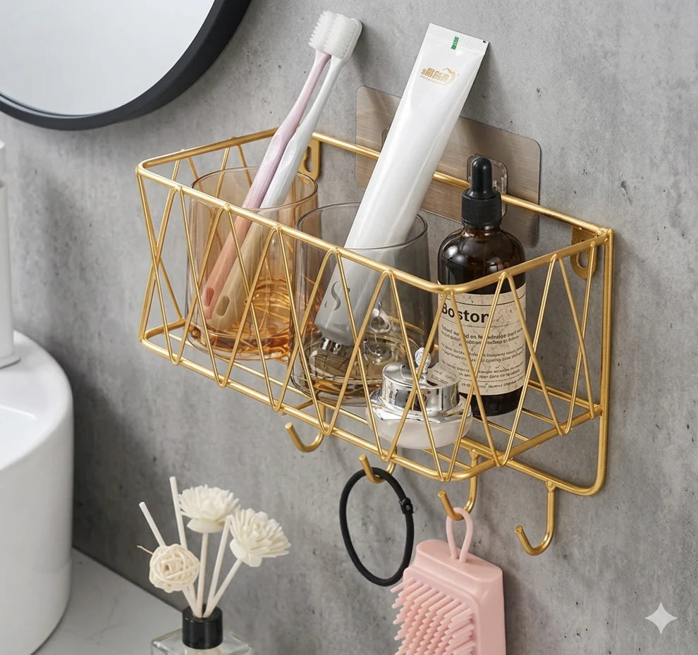 Gold Metal Cosmetic Stand