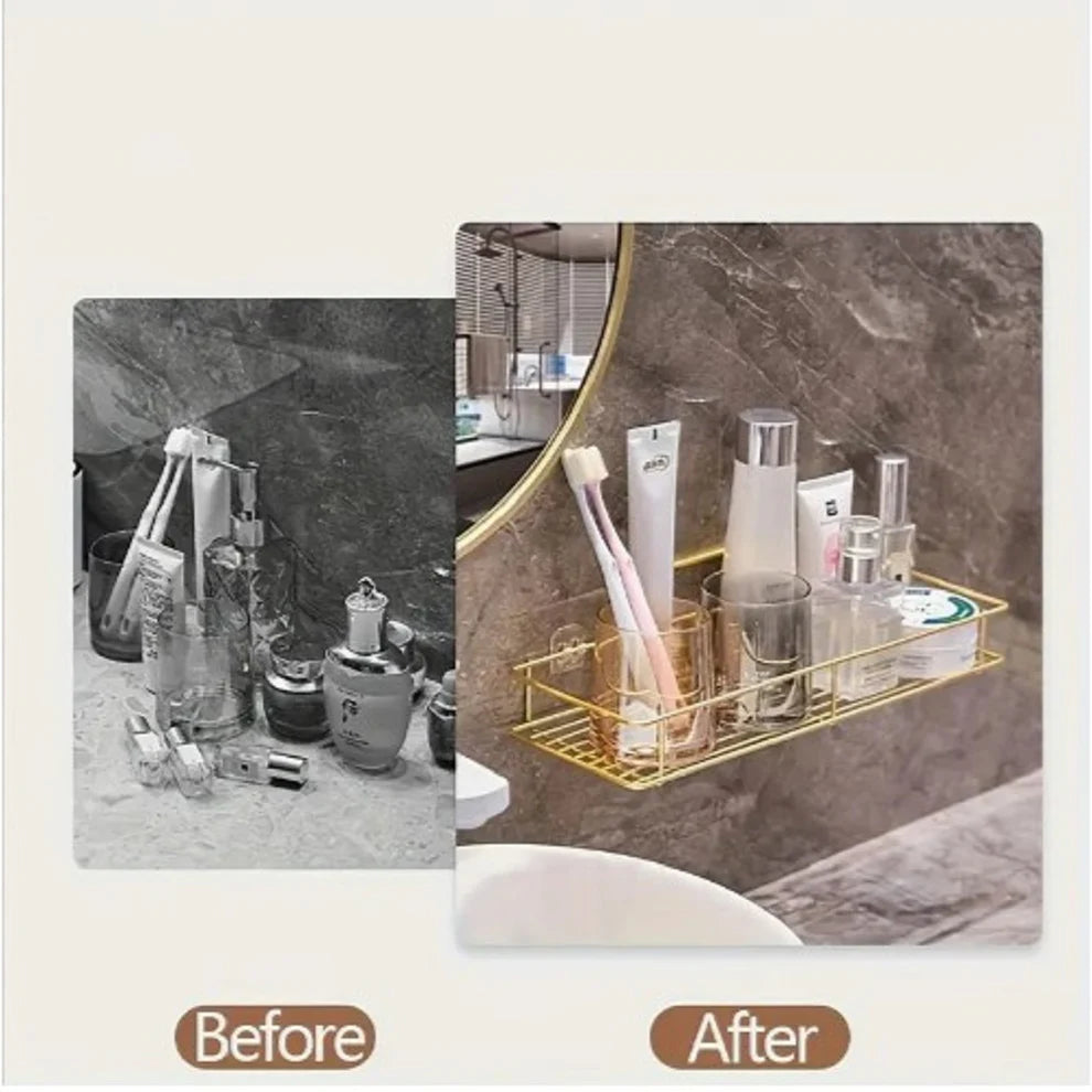 Modern Kitchen Accessories, Jewelry Display Rack, Rust-Proof Golden Shelves