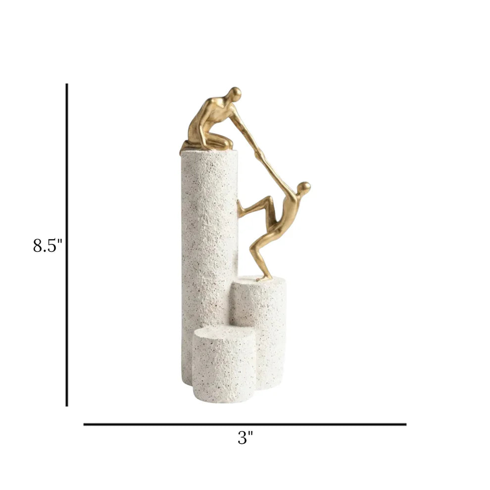 White and golden statue