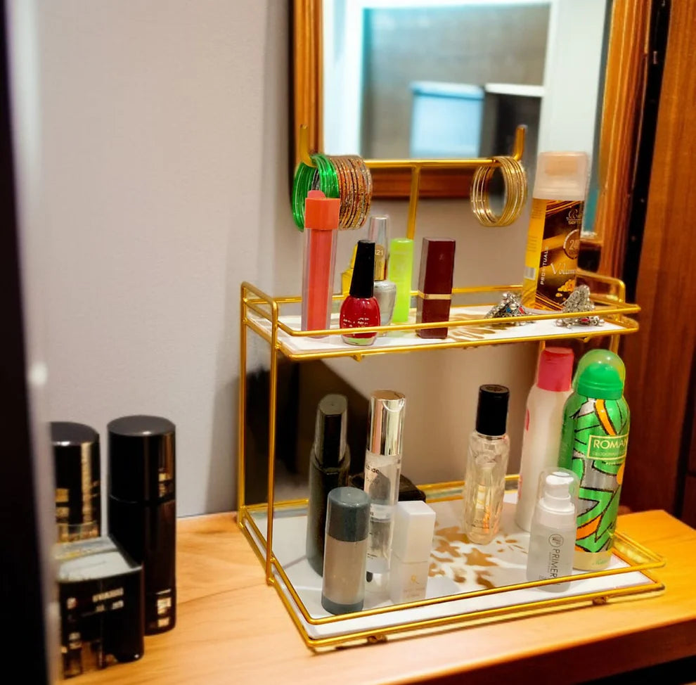 2-Tier Gold Vanity Rack