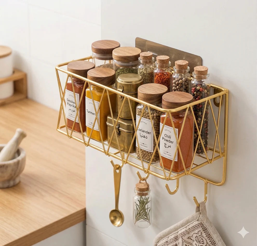 Jewelry Display Rack, Rust-Proof Golden Shelves
