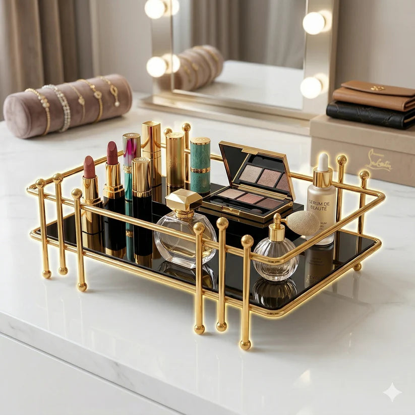 Floating Wall Shelves, Luxury Gift Items, Decorative Storage Rack, Makeup Tray Gold, Home Decor Essentials