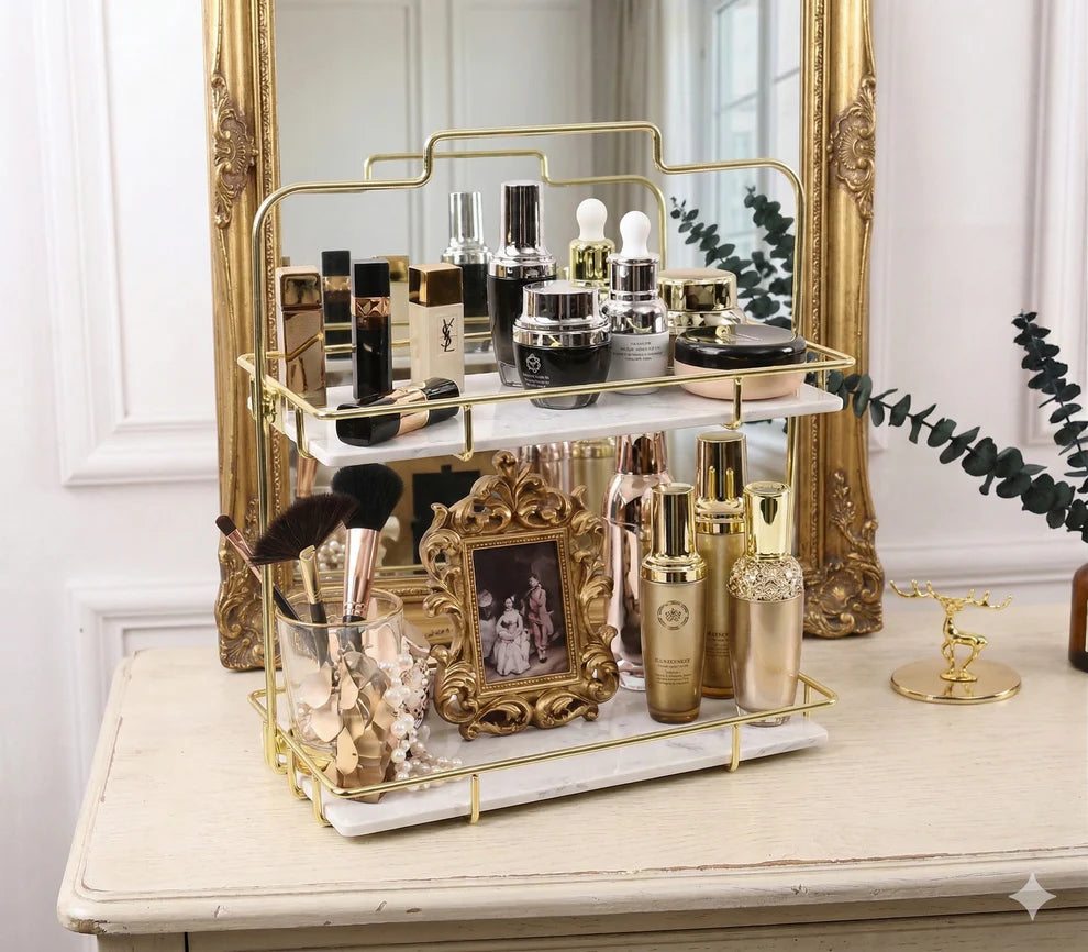 Fruit Basket Gold, Bathroom Vanity Organizer