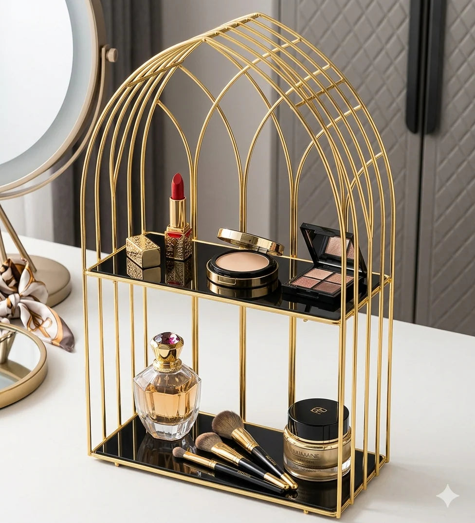 Golden Spice Rack Pakistan, 2-Tier Cosmetic Stand