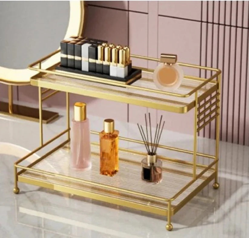 Floating Wall Shelves, Luxury Gift Items, Decorative Storage Rack, Makeup Tray Gold